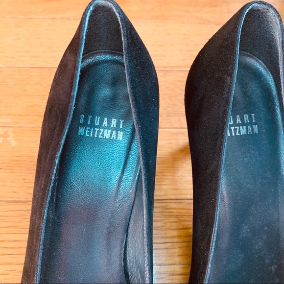 Stuart Weitzman black pointed toe kitten heels - Picture 3 of 10